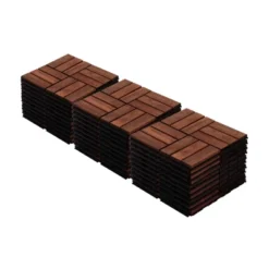 Acacia Wood Interlocking Deck Tiles Checker Pattern, 30 PCS 12" X 12" Square Acacia Hardwood Outdoor Flooring -Outdoor Living Gardens GUEST a6c08360 79bb 4af6 b50d 1bff8bdded55