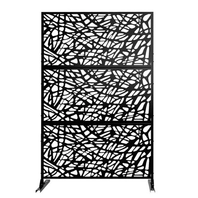 1-Piece 46.8in.W X 71.37in.H Black Mesh Metal Outdoor Privacy Screen Decorative Art Panel 8 1-Piece 46.8in.W X 71.37in.H Black Mesh Metal Outdoor Privacy Screen Decorative Art Panel - Image 6
