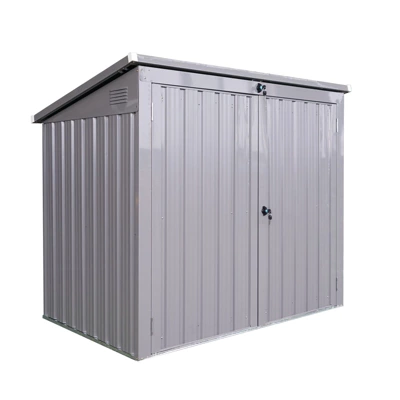 Garbage Bin Shed Stores 2 Trash Cans Metal Outdoor Bin Shed For Garbage Storage,Stainless Galvanized Steel, Bin Shed For Garden Yard Lawn Gray 7 Garbage Bin Shed Stores 2 Trash Cans Metal Outdoor Bin Shed For Garbage Storage,Stainless Galvanized Steel, Bin Shed For Garden Yard Lawn Gray - Image 5