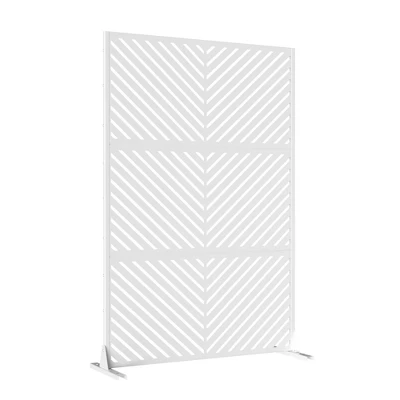 47-inches W X 72-inches H White Galvanized Sheet Screen Outdoor And Lndoor Divider For Balcony Patio Garden Room Divider ( Parallel 01) 7 47-inches W X 72-inches H White Galvanized Sheet Screen Outdoor And Lndoor Divider For Balcony Patio Garden Room Divider ( Parallel 01) - Image 5