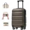 20-Inch Brown Hardshell ABS Luggage Suitcase Set With Double Spinner Wheels And TSA Lock Travel Carry-On Luggage -Outdoor Living Gardens GUEST a9e88a88 c0d8 4293 8b46 5caefa3b5b00