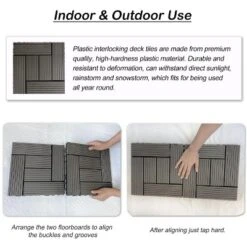 Wood Plastic Composite Deck Tiles Set Of 20pcs, Composite Decking Resist Rust, Patio Flooring Outdoor Waterproof -Outdoor Living Gardens GUEST aa643587 4d18 4b4a a344 c9ccfac01718