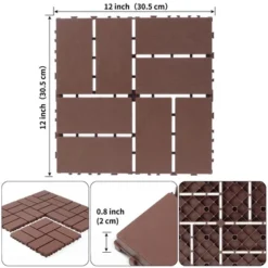 44 Pack Patio Deck Tiles,12"x12" Outdoor And Indoor Plastic Interlocking Deck Tiles -Outdoor Living Gardens GUEST abd5893c e720 43c6 bb52 fbe7d77c6b3a