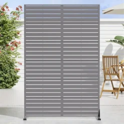 Classic Rectangular Green Galvanized Sheet Screen With Blinds, Outdoor Partition Garden Screen