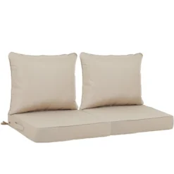 24x24 Inch Outdoor Deep Seat Cushion Set - Waterproof Fade-Resistant Patio Furniture Cushions With Removable Covers