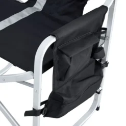 Portable Padded Folding Chair With Side Table And Pockets For Indoor/Outdoor Use