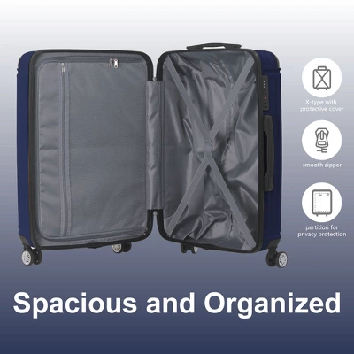 3-Piece Premium ABS Luggage Set (20", 24", 28"), Suitcases With Multi-Position Handle, Silent Spinner Wheels, And TSA-Approved Lock, Blue 7 3-Piece Premium ABS Luggage Set (20", 24", 28"), Suitcases With Multi-Position Handle, Silent Spinner Wheels, And TSA-Approved Lock, Blue - Image 5