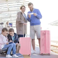 20-Inch Pink Hardshell ABS Luggage With Double Spinner Wheels And TSA Lock Travel Carry-On Luggage -Outdoor Living Gardens GUEST ae90ebd5 8798 41db 9ebb 769988362806