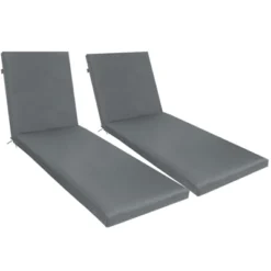 2PCS Set Outdoor Lounge Chair Cushion Replacement Patio Funiture Seat Cushion Chaise Lounge Cushion-grey -Outdoor Living Gardens GUEST aeb929b0 4364 42c5 87aa b80219721615