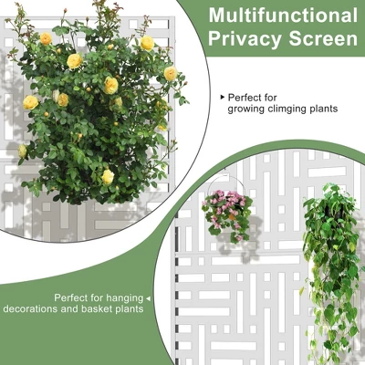 1-Piece 46.8 In. W X 71.37 In. H Brown Outdoor Metal Screen Decorative Art Panel,Outdoor Garden Screen 4 1-Piece 46.8 In. W X 71.37 In. H Brown Outdoor Metal Screen Decorative Art Panel,Outdoor Garden Screen - Image 2