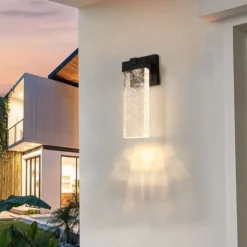 2 Packs Outdoor Waterproof Transparent LED Crystal Wall Lamp Supports Multiple Types Of Light Bulbs -12W Per Lamp