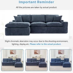 Cloud Sectional Sofa 107.9" Upholstered Sofa Couch With Double-layer Cushion And Side Pockets 24 Cloud Sectional Sofa 107.9" Upholstered Sofa Couch With Double-layer Cushion And Side Pockets -Outdoor Living Gardens GUEST b19e897b b8f7 44a1 9eee 16cf33b74fc6