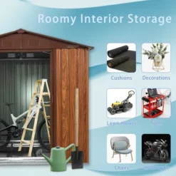 6ft X 6ft Outdoor Metal Storage Shed With Metal Foundation ,With Window -Outdoor Living Gardens GUEST b28a3492 0c37 4288 8ec4 1d986b34b0be