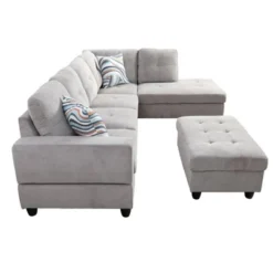 Contemporary Fabric Sectional Sofa With Chaise Lounge & Storage Ottoman �C Luxurious Comfort & Timeless Elegance -Outdoor Living Gardens GUEST b3dc10ec f99e 4747 9f2b 65e8c7983b5c