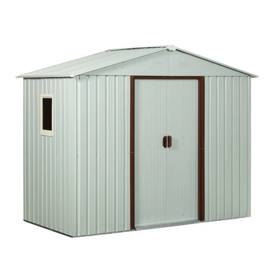 6ft X 5ft Outdoor Metal Storage Shed With Window And Metal Foundation ,White 6 6ft X 5ft Outdoor Metal Storage Shed With Window And Metal Foundation ,White - Image 4