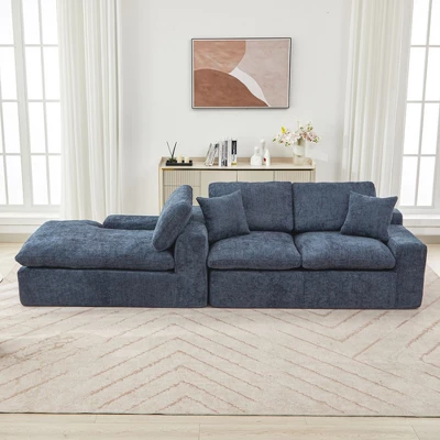 Cloud Sectional Sofa 107.9" Upholstered Sofa Couch With Double-layer Cushion And Side Pockets 5 Cloud Sectional Sofa 107.9" Upholstered Sofa Couch With Double-layer Cushion And Side Pockets - Image 3