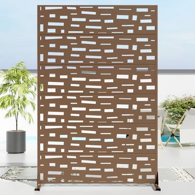 47-inches W X 72-inches H Brown Galvanized Sheet Screen Outdoor And Lndoor Divider For Balcony Patio Garden Room Divider(Wide Street) 4 47-inches W X 72-inches H Brown Galvanized Sheet Screen Outdoor And Lndoor Divider For Balcony Patio Garden Room Divider(Wide Street) - Image 2