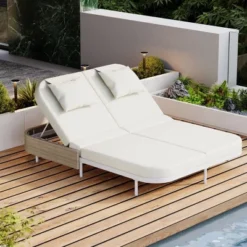 Rattan Outdoor Daybed: 5-Position Backrest, Removable Cushions, Iron Frame For Garden/Backyard/Poolside -Outdoor Living Gardens GUEST b9af8d8a 7b5c 4a07 a0e7 418fe5d0adea
