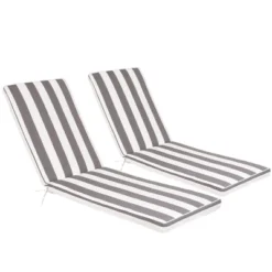 2PCS Set Outdoor Lounge Chair Cushion Replacement Patio Funiture Seat Cushion Chaise Lounge Cushion-Blue/white -Outdoor Living Gardens GUEST c35b4924 aefa 414e 82eb c273ede58f94