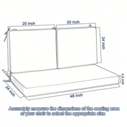 Outdoor Loveseat Cushion Set 48X24X4.5inch Deep Seat Cushions For Patio Furniture -Outdoor Living Gardens GUEST c8bfb291 23c7 49b9 9784 8575bf6dc428