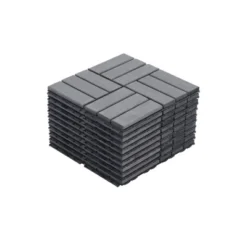10 PCS Interlocking Deck Tiles Checker Pattern, 12" X 12" Light Gray Square Acacia Hardwood Outdoor Flooring -Outdoor Living Gardens GUEST cab699e2 726c 47a0 88fc 90e9cddc3a49