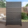 1-Piece Black Rectangle Outdoor Metal Screen Decorative Art Panel,Outdoor Garden Screen -Outdoor Living Gardens GUEST cb201a28 8eb4 42c1 a6b0 ec4f4ca65fc7