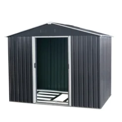 8ft X 6ft Outdoor Metal Storage Shed With Metal Foundation,Gray (SKU: W540S00012) -Outdoor Living Gardens GUEST cb341bb3 98b8 45db 8bd1 7432604a9b18