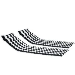 2PCS Set Outdoor Lounge Chair Cushion Replacement Patio Funiture Seat Cushion Chaise Lounge Cushion-BLACK-WHITE -Outdoor Living Gardens GUEST ccd56769 6186 4da5 a344 a69c786af45c