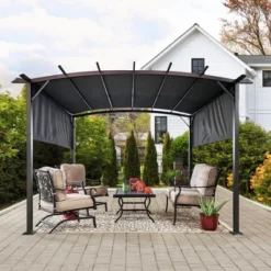 12 X 9 Ft Outdoor Pergola Patio Gazebo,Retractable Shade Canopy,Steel Frame Grape Gazebo,Sunshelter Pergola For Gardens,Terraces -Outdoor Living Gardens GUEST cda5d478 a582 4d06 949f 3a6cfb6eeeaa