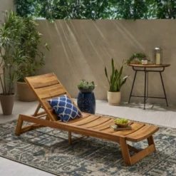 Basic Brown Wood Outdoor Loungers For Terrace, Poolside, And Deck Comfort -Outdoor Living Gardens GUEST ce963d2e a3b5 4158 8a60 16b404131460
