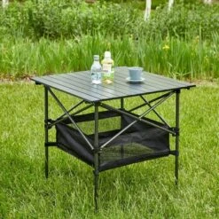 1-piece Folding Outdoor Table With Carrying Bag,Lightweight Aluminum Roll-up Square Table For Indoor, Outdoor Camping -Outdoor Living Gardens GUEST cf4733cf 59cf 4020 a1c4 1d7a9a251d0f