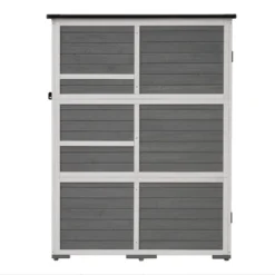 Storage Shed With Waterproof Roof & Lockable Doors, Gray -Outdoor Living Gardens GUEST d19802ca f323 4636 98e8 2b74a80abf9d