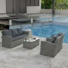 Patio Furniture, Outdoor Furniture, Seasonal PE Wicker Furniture,5 Set Wicker Furniture With Tempered Glass Table Top -Outdoor Living Gardens GUEST d32b8d56 c93b 4cf5 bc67 3636298a0d74