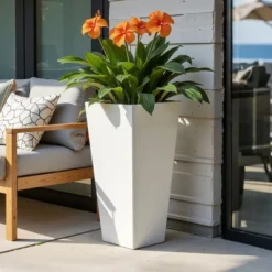 Metal Tapered Planter – Large Outdoor & Indoor Garden Plant Pot With Drainage Hole And Rubber Plug, Stylish Burnished Grey Finish For Home And Patio 12 Metal Tapered Planter – Large Outdoor & Indoor Garden Plant Pot With Drainage Hole And Rubber Plug, Stylish Burnished Grey Finish For Home And Patio -Outdoor Living Gardens GUEST d56d50bf 1b55 4088 8679 1caead776855