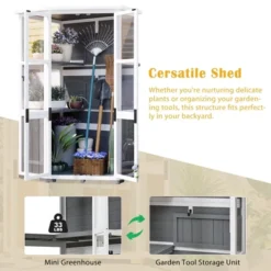 Garden Storage Shed & Mini Greenhouse With Waterproof Roof, Lockable Door & Shelves -Outdoor Living Gardens GUEST d635d6b6 8981 4e4e b57a 2efa8b35f6e9