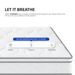 12 Inch Hybrid Full Size Mattress - Gel Memory Foam, Pocket Coils, Breathable, Durable, Mattress In A Box -Outdoor Living Gardens GUEST d71862e7 fd71 4c7e bacf aaa12c12be41