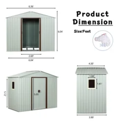 6ft X 5ft Outdoor Metal Storage Shed With Window And Metal Foundation ,White 17 6ft X 5ft Outdoor Metal Storage Shed With Window And Metal Foundation ,White -Outdoor Living Gardens GUEST d90a1621 959b 4ece b0aa c9955ce4f205