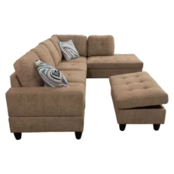 Discover Ultimate Comfort With Our Brown Fabric L-Shaped Sectional Sofa �C Complete With Chaise Lounge And Storage Ottoman -Outdoor Living Gardens GUEST d9a40e3b d00e 43dc 9d09 20cb7a341749