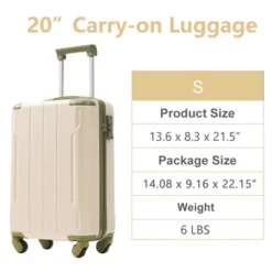 20-Inch White Green Hardshell ABS Luggage With Double Spinner Wheels And TSA Lock Travel Carry-On Luggage 11 20-Inch White Green Hardshell ABS Luggage With Double Spinner Wheels And TSA Lock Travel Carry-On Luggage -Outdoor Living Gardens GUEST da6c9ff2 1946 41ed 955a 11c110997d6b