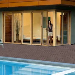 Plastic Interlocking Deck Tiles, 12.00"x12.00" (Pack Of 44). Patio, Outdoor Waterproof, All-weather For Garden
