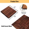 10 PCS Interlocking Deck Tiles Striped Pattern, 12" X 12" Square Acacia Hardwood Outdoor Flooring -Outdoor Living Gardens GUEST e0fa2395 d66a 41d0 9dd2 e8f14a843183