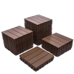 76-Pack 11.42"x11.42" Plastic Interlocking Deck Tiles - 68.80 Sq.Ft Outdoor Plastic Flooring, Super Durable, Waterproof -Outdoor Living Gardens GUEST e1766197 f78c 462f 96b6 3d9e91a656ff