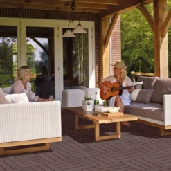 Plastic Interlocking Deck Tiles, 12.00"x12.00" (Pack Of 44). Patio, Outdoor Waterproof, All-weather For Garden -Outdoor Living Gardens GUEST e4d2d0d3 b8df 4a01 8e49 dae0e5d7836b