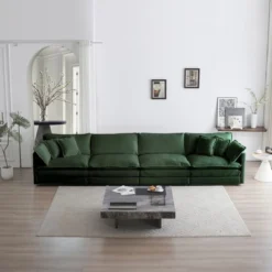 Free Combination Modular Sofa Free,4 Seater Sofa Comfy Chenille Fabric,Sectional Sofa Couch Green Chenille -Outdoor Living Gardens GUEST e89ad26d ea61 437f 8bab da2969b349f4