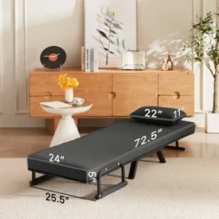 Convertible Chair Bed Sleeper For Adults, 5 In 1 Folding Chair Bed With 5-Position Adjustable Backrest & Pillow -Outdoor Living Gardens GUEST eafe1486 c197 4dcb bbed 7144c2d0cf7e