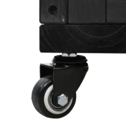 Compact Garden Greenhouse With Wheels - 35.4"x17.7"x37.4" Mini Wood Cold Frame With Raised Bed Liner