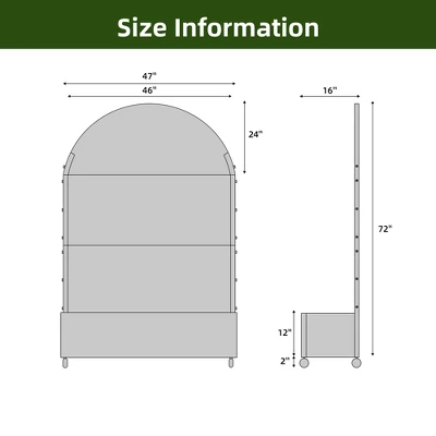 73" X 47" Wrought Iron Black Arch Planter Box With Climbing Rack (Parallel Line ) 10 73" X 47" Wrought Iron Black Arch Planter Box With Climbing Rack (Parallel Line ) - Image 8