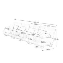 4-Seater Sectional Sofa Modular Deep Seat Sofa Couch , Chenille Sofa Comfy Upholstered Sofa For Living Room -Outdoor Living Gardens GUEST ecd75cc6 ba71 4740 bbda a943f14c407f