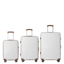 3-Piece Luggage Set, PP Hardshell Carry-On Suitcases With Spinner Wheels And TSA Lock (20", 24", 28"), White 18 3-Piece Luggage Set, PP Hardshell Carry-On Suitcases With Spinner Wheels And TSA Lock (20", 24", 28"), White -Outdoor Living Gardens GUEST ee577b50 b934 4cfb 907b 027c8aab3d2f