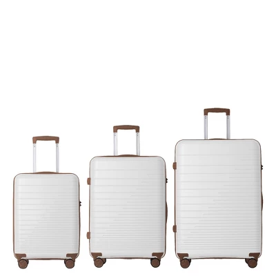 3-Piece Luggage Set, PP Hardshell Carry-On Suitcases With Spinner Wheels And TSA Lock (20", 24", 28"), White 9 3-Piece Luggage Set, PP Hardshell Carry-On Suitcases With Spinner Wheels And TSA Lock (20", 24", 28"), White - Image 7